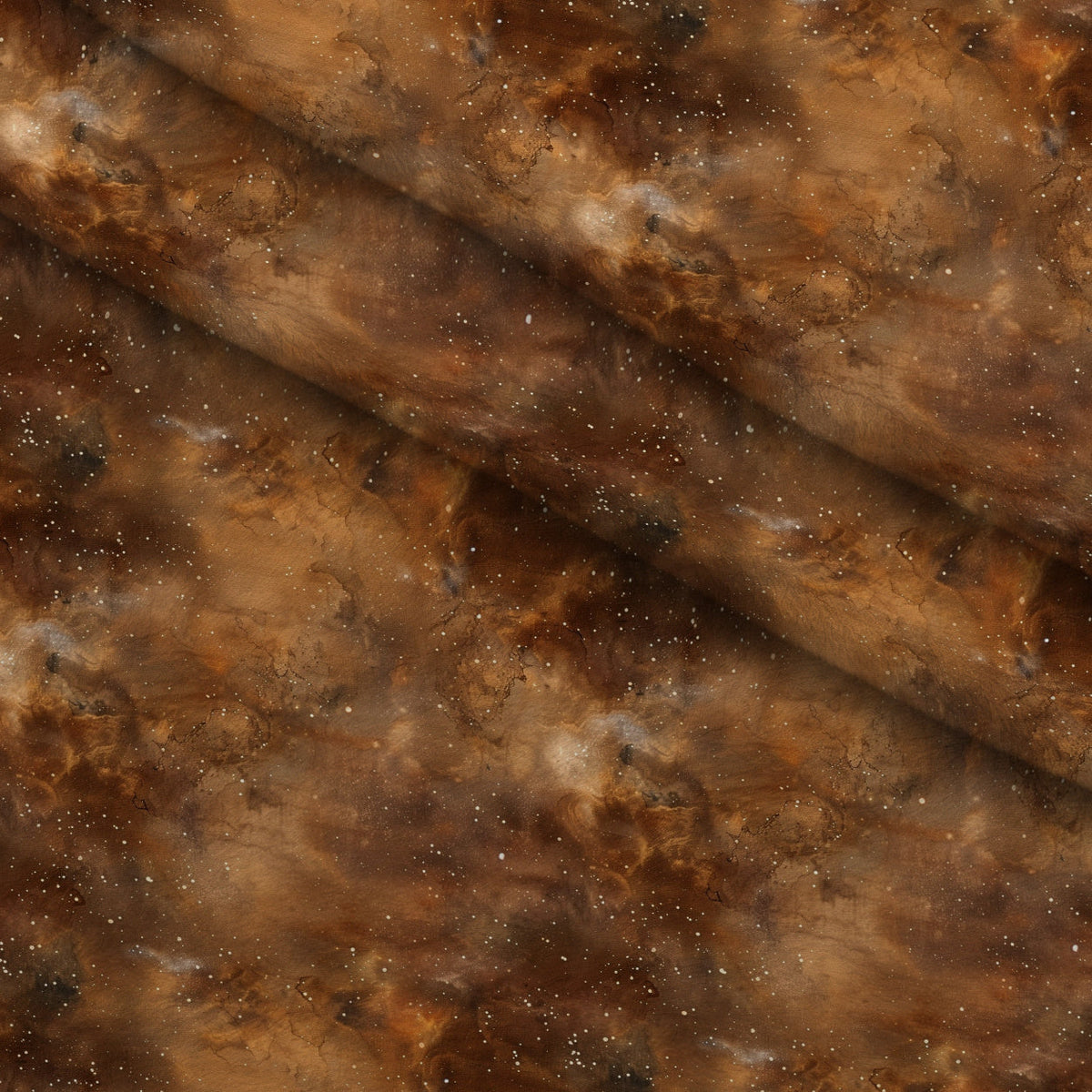 Copper Nebula Pattern 4 Fleece Fabric — fleece fabric folded close-up preview (mv-fleece-v1:lying)