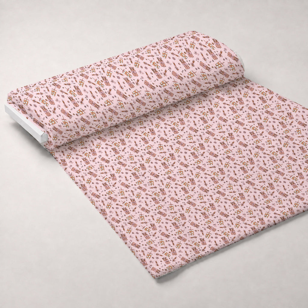 Coquette Teaching School Fleece Fabric — fleece fabric unrolled bolt preview (mv-fleece-v1:bolt)