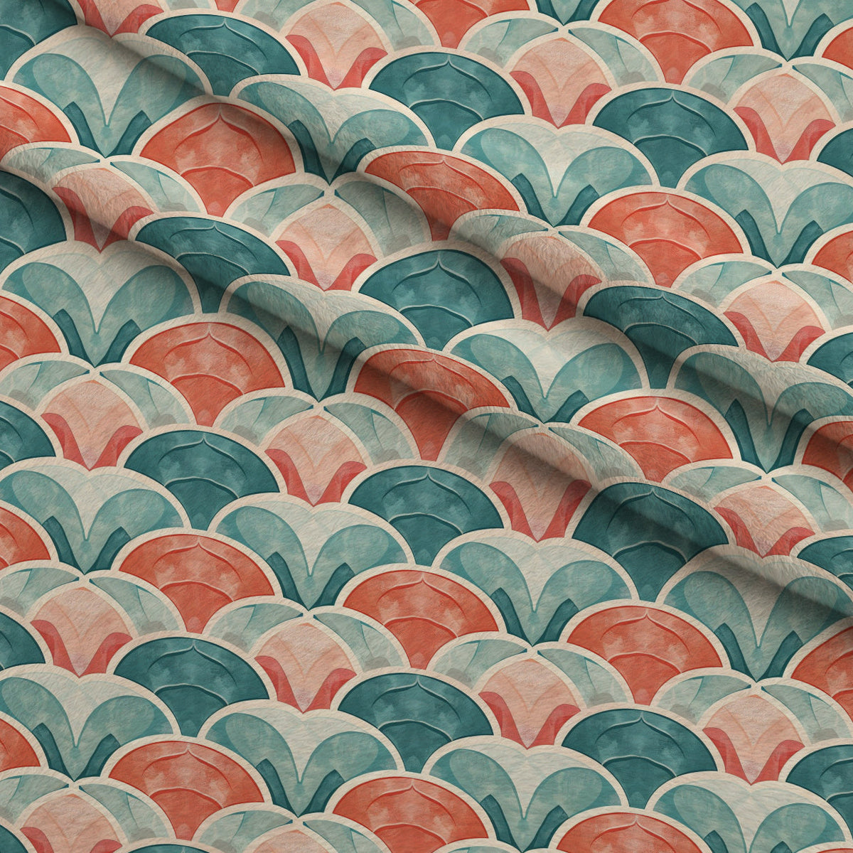 Coral Lagoon Pattern 15 Fleece Fabric — fleece fabric folded close-up preview (mv-fleece-v1:lying)