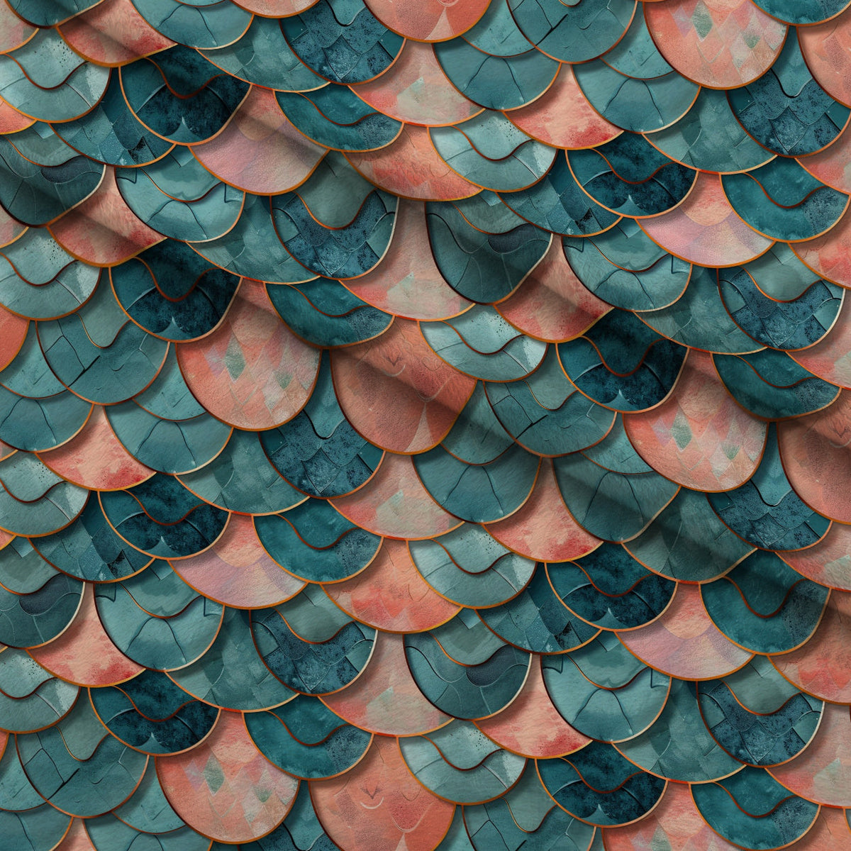 Coral Lagoon Pattern 16 Fleece Fabric — fleece fabric folded close-up preview (mv-fleece-v1:lying)