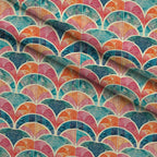 Coral Lagoon Pattern 9 Fleece Fabric — fleece fabric folded close-up preview (mv-fleece-v1:lying)