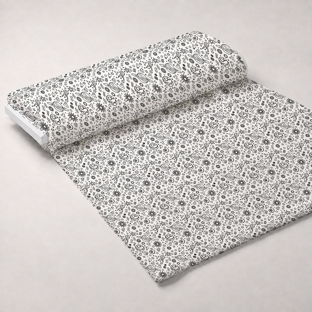 Cosmic Lab Doodles Pattern 1 Fleece Fabric — fleece fabric unrolled bolt preview (mv-fleece-v1:bolt)