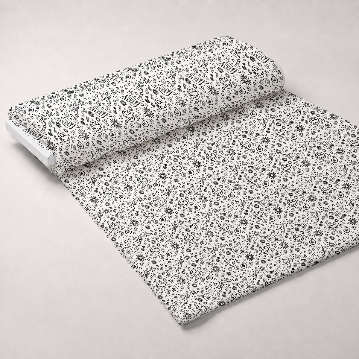 Cosmic Lab Doodles Pattern 1 Fleece Fabric — fleece fabric unrolled bolt preview (mv-fleece-v1:bolt)