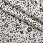 Cosmic Lab Doodles Pattern 1 Fleece Fabric — fleece fabric folded close-up preview (mv-fleece-v1:lying)