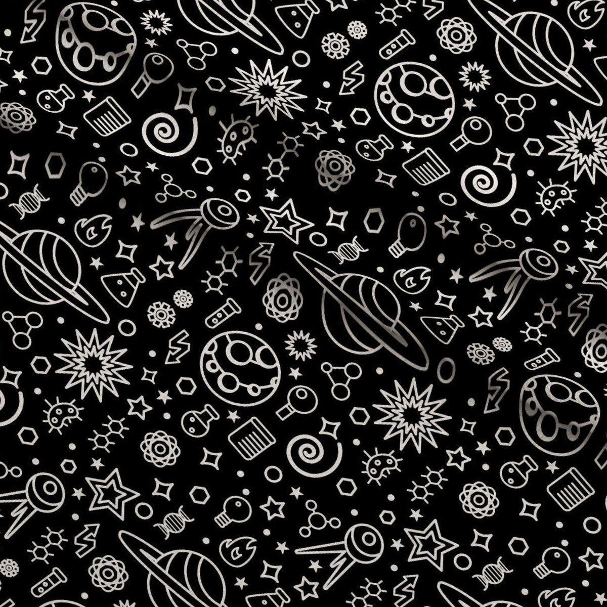 Cosmic Lab Doodles Pattern 2 Fleece Fabric — fleece fabric folded close-up preview (mv-fleece-v1:lying)