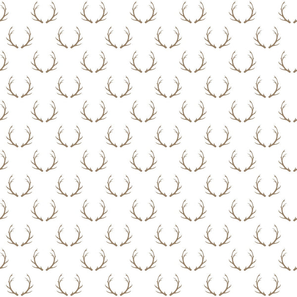beige, cream, antlers, deer horns, repeating pattern, small scale, woodland, hunting, rustic, country style, christmas, holiday,, fabric panel, neutral tones, minimalist, scattered motifs, winter theme, nature inspired, craft fabric