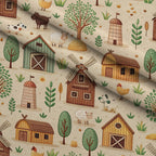 Countryside Charm Pattern 1 Fleece Fabric — fleece fabric folded close-up preview (mv-fleece-v1:lying)