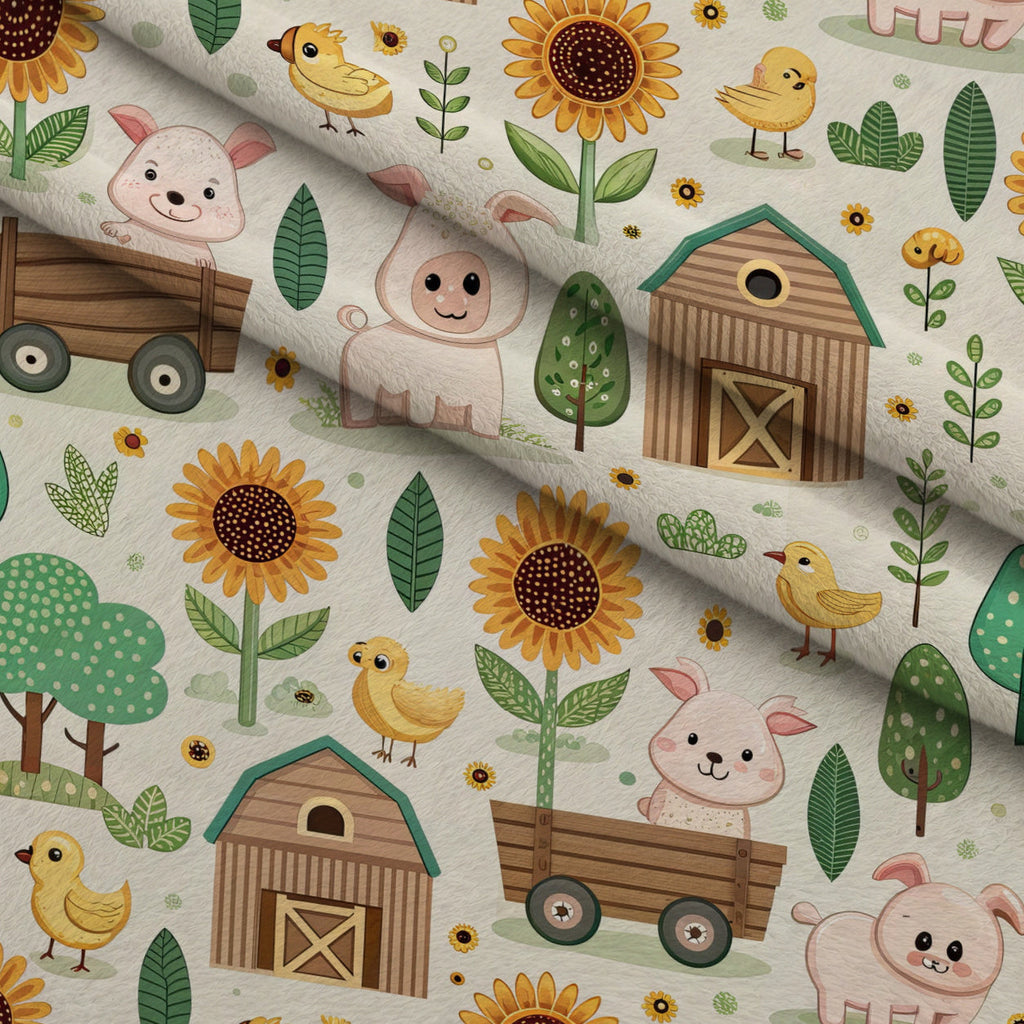 Countryside Charm Pattern 10 Fleece Fabric — fleece fabric folded close-up preview (mv-fleece-v1:lying)