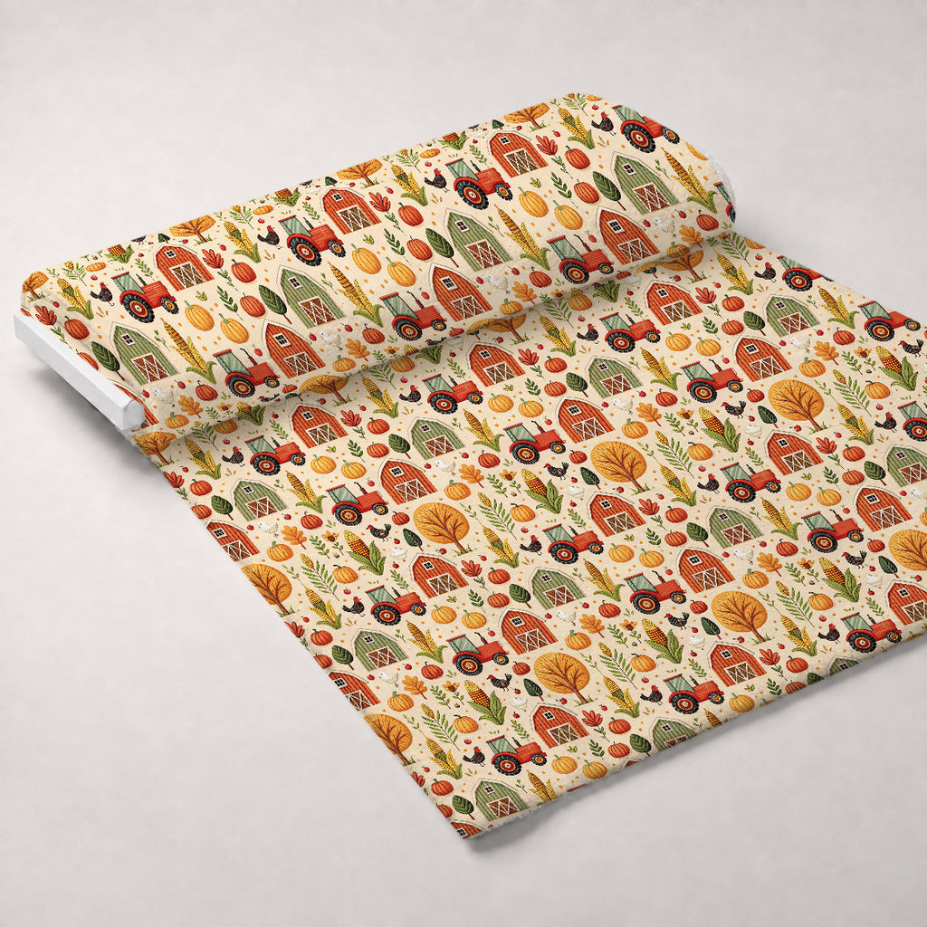 Countryside Charm Pattern 5 Fleece Fabric — fleece fabric unrolled bolt preview (mv-fleece-v1:bolt)