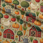 Countryside Charm Pattern 8 Fleece Fabric — fleece fabric folded close-up preview (mv-fleece-v1:lying)