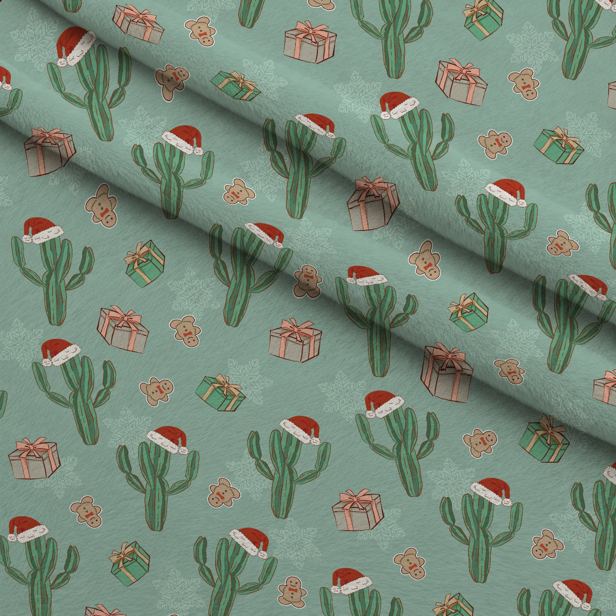 Cowboy Christmas Pattern 6 Fleece Fabric — fleece fabric folded close-up preview (mv-fleece-v1:lying)