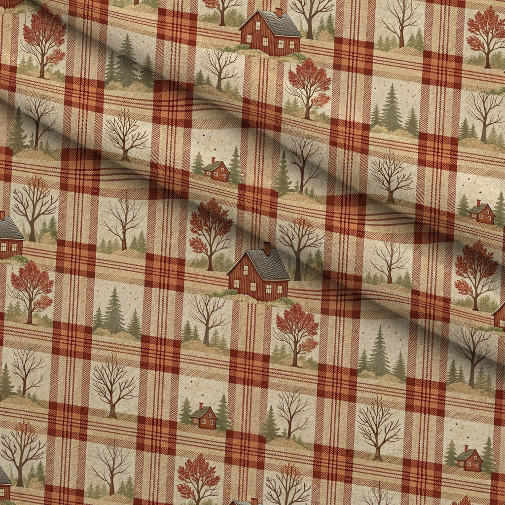 Cozy Cabin Tartan Pattern 10 Fleece Fabric — fleece fabric folded close-up preview (mv-fleece-v1:lying)
