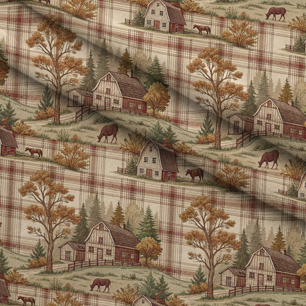 Cozy Cabin Tartan Pattern 2 Fleece Fabric — fleece fabric folded close-up preview (mv-fleece-v1:lying)