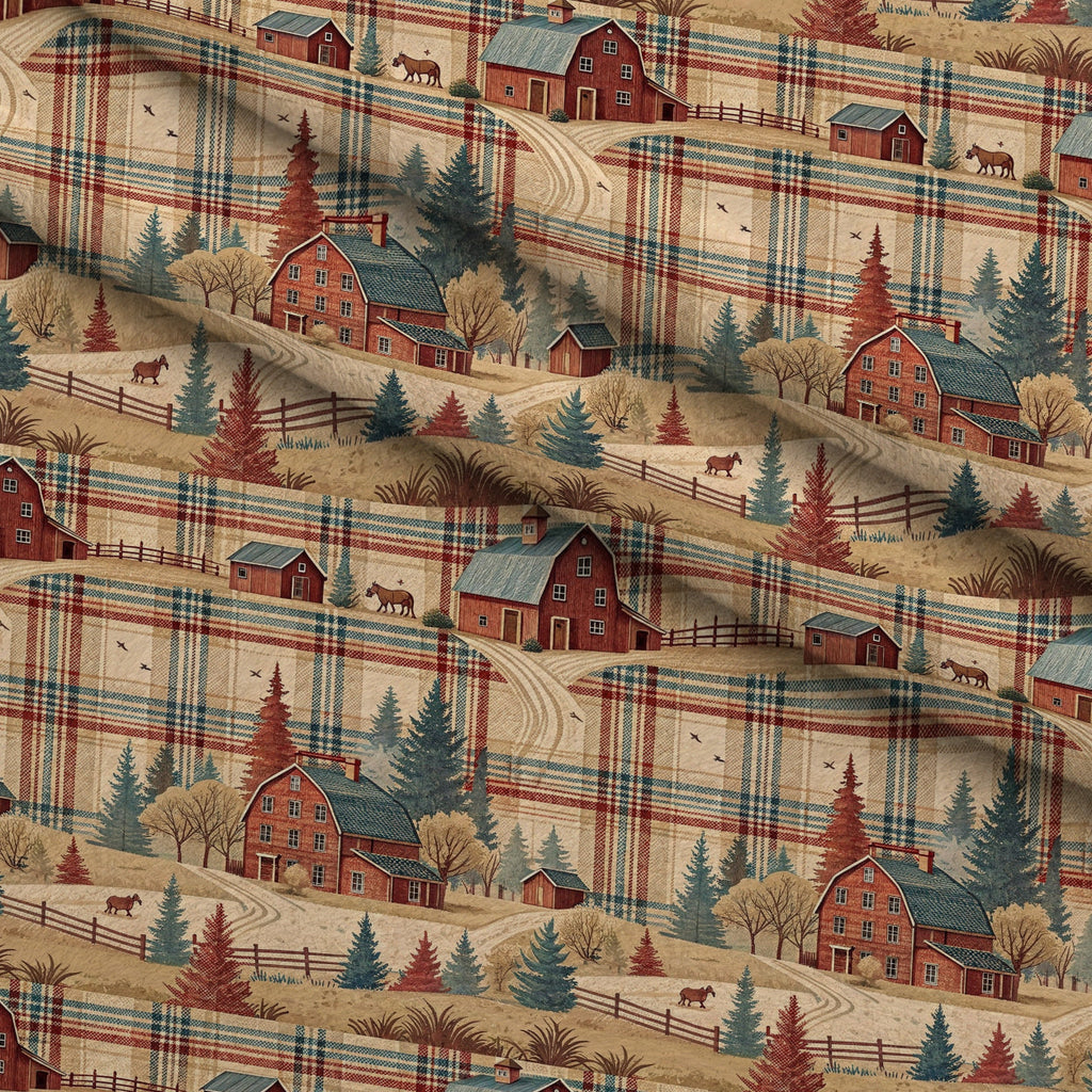 Cozy Cabin Tartan Pattern 4 Fleece Fabric — fleece fabric folded close-up preview (mv-fleece-v1:lying)