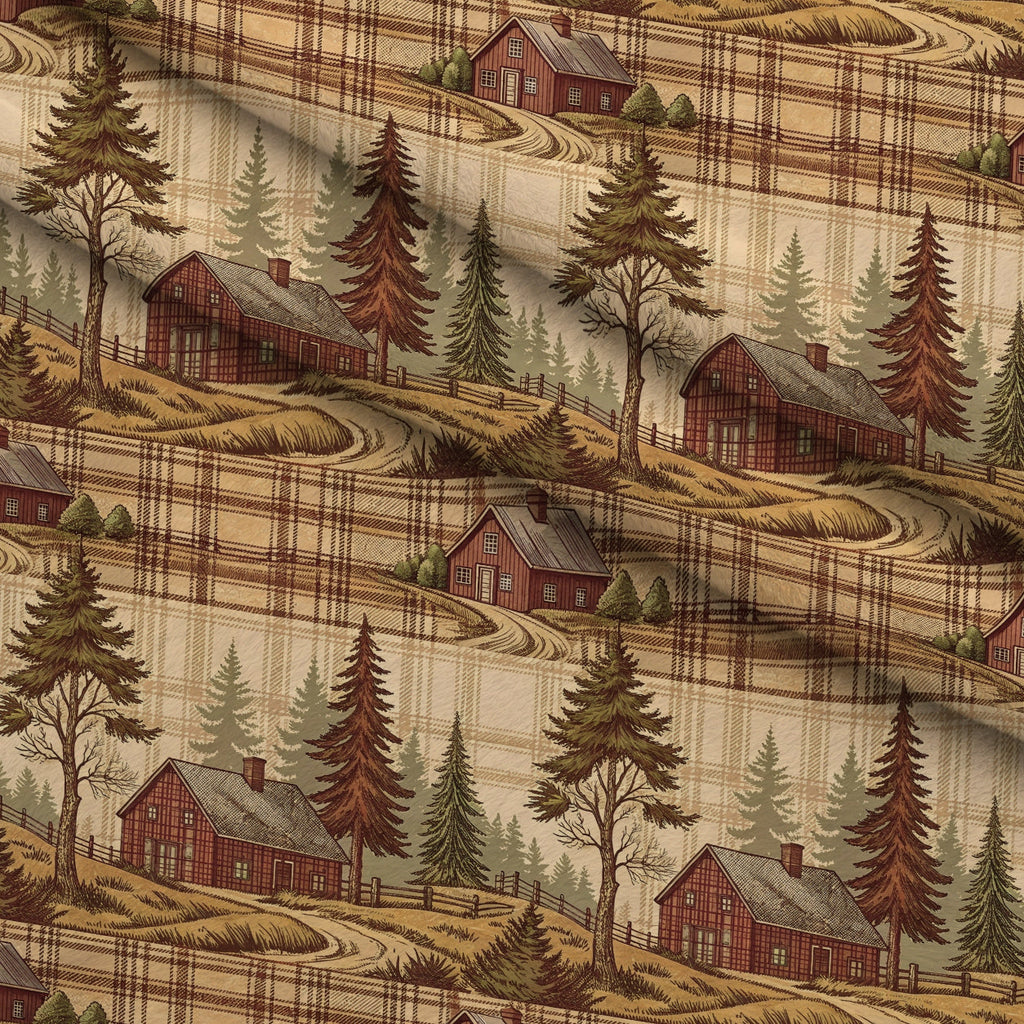 Cozy Cabin Tartan Pattern 6 Fleece Fabric — fleece fabric folded close-up preview (mv-fleece-v1:lying)