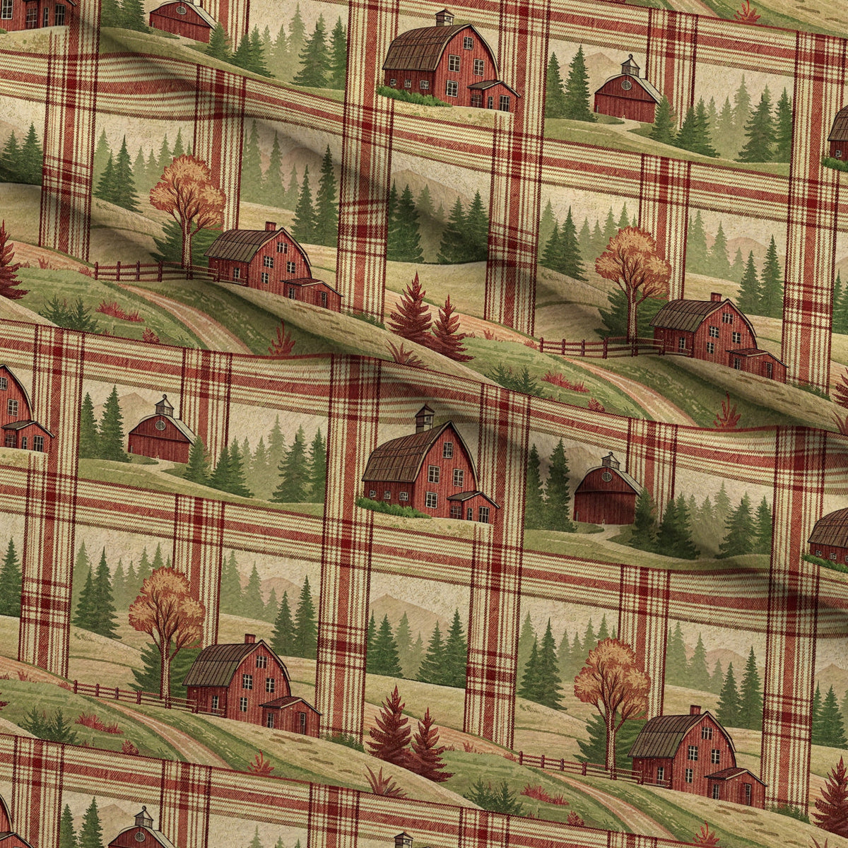 Cozy Cabin Tartan Pattern 8 Fleece Fabric — fleece fabric folded close-up preview (mv-fleece-v1:lying)