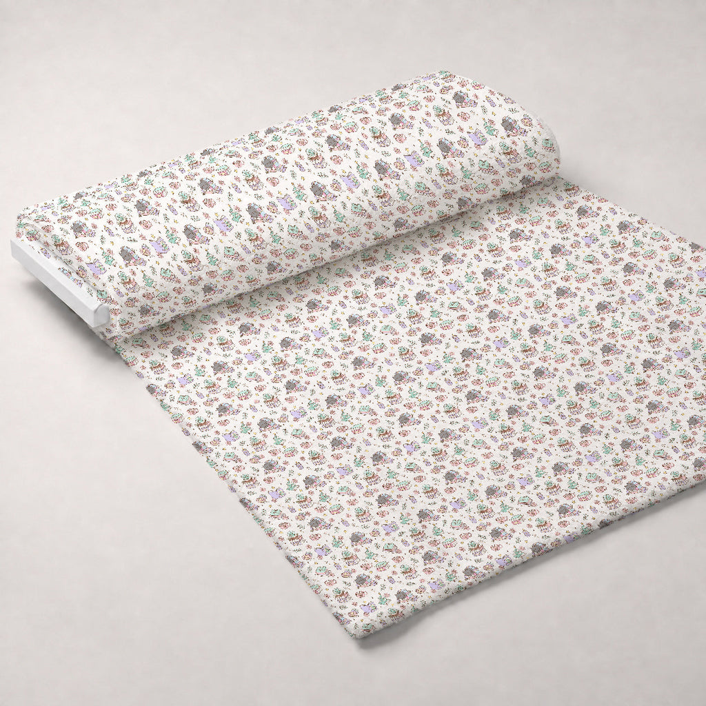 Cozy Cats Pattern Fleece Fabric — fleece fabric unrolled bolt preview (mv-fleece-v1:bolt)