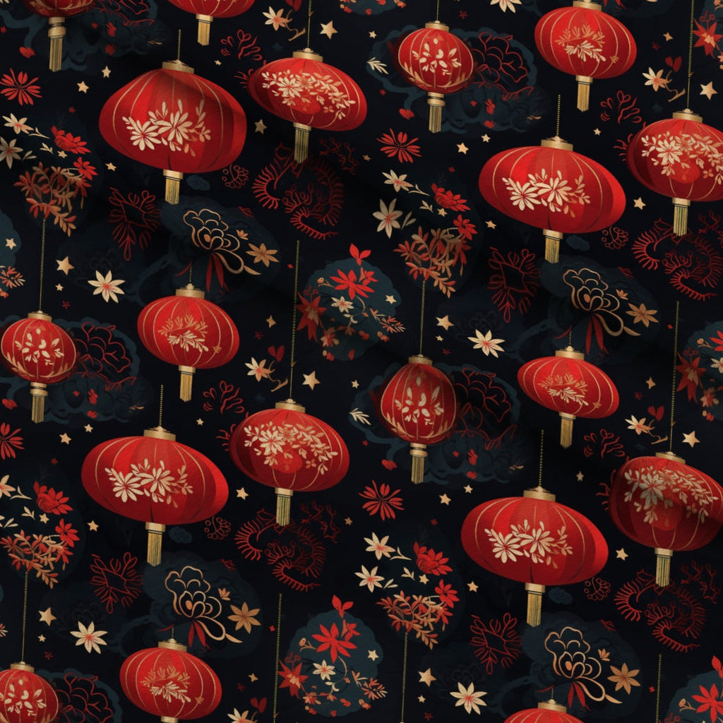 Crimson Festival Glow Pattern 12 Fleece Fabric — fleece fabric folded close-up preview (mv-fleece-v1:lying)