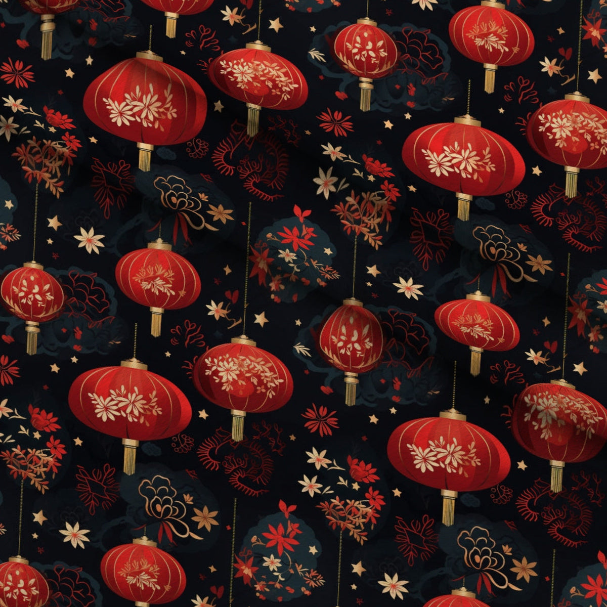 Crimson Festival Glow Pattern 12 Fleece Fabric — fleece fabric folded close-up preview (mv-fleece-v1:lying)