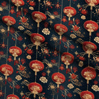 Crimson Festival Glow Pattern 2 Fleece Fabric — fleece fabric folded close-up preview (mv-fleece-v1:lying)