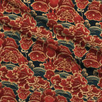 Crimson Festival Glow Pattern 6 Fleece Fabric — fleece fabric folded close-up preview (mv-fleece-v1:lying)