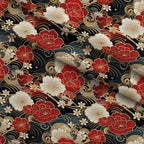 Crimson Festival Glow Pattern 7 Fleece Fabric — fleece fabric folded close-up preview (mv-fleece-v1:lying)