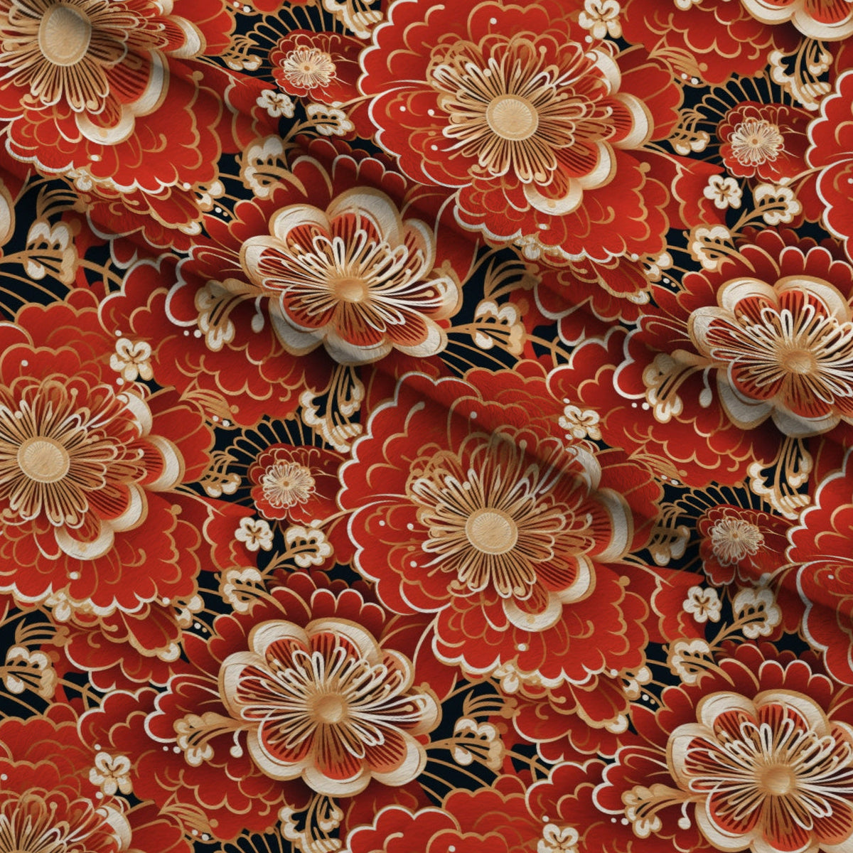 Crimson Festival Glow Pattern 9 Fleece Fabric — fleece fabric folded close-up preview (mv-fleece-v1:lying)