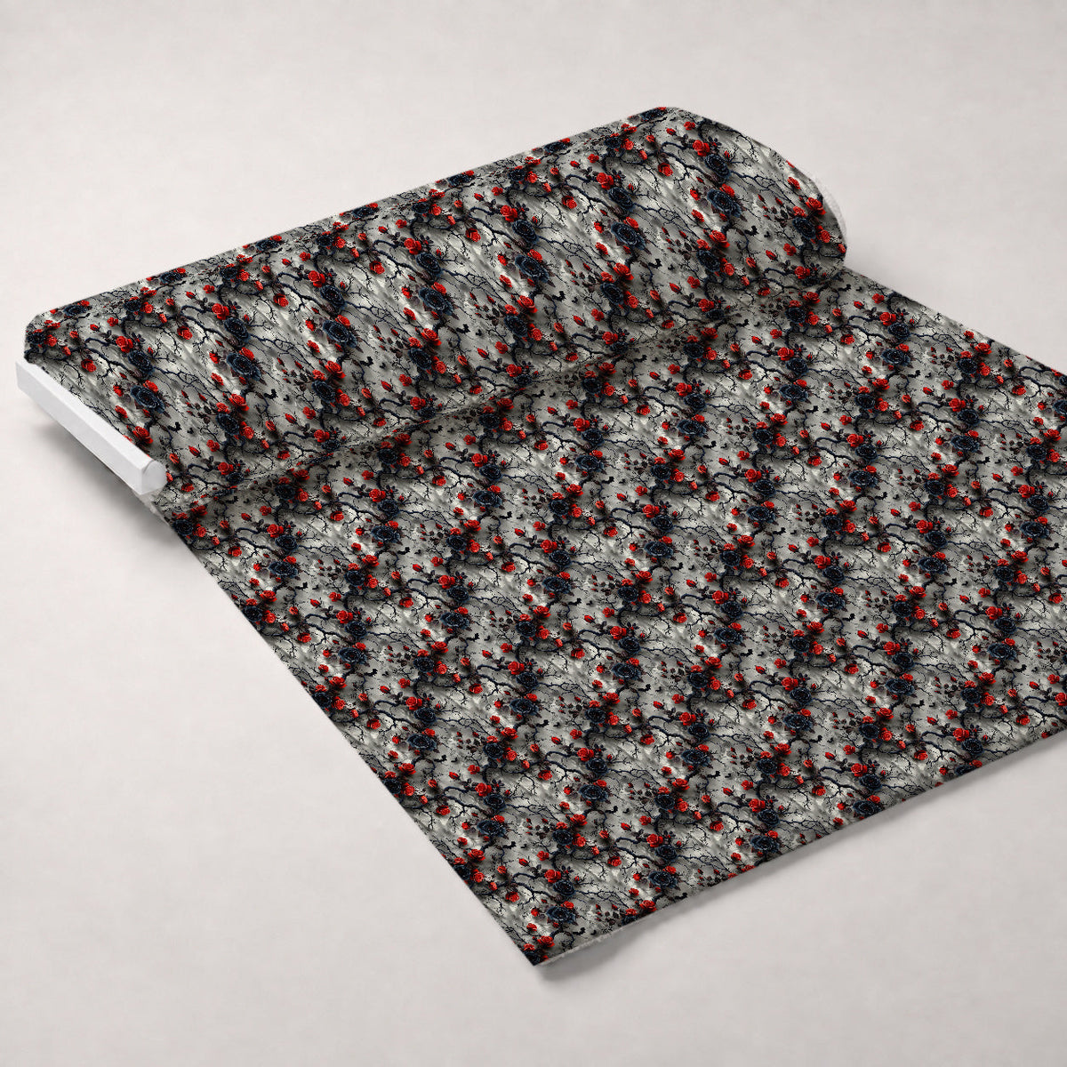 Crimson Thorns Pattern 11 Fleece Fabric — fleece fabric unrolled bolt preview (mv-fleece-v1:bolt)