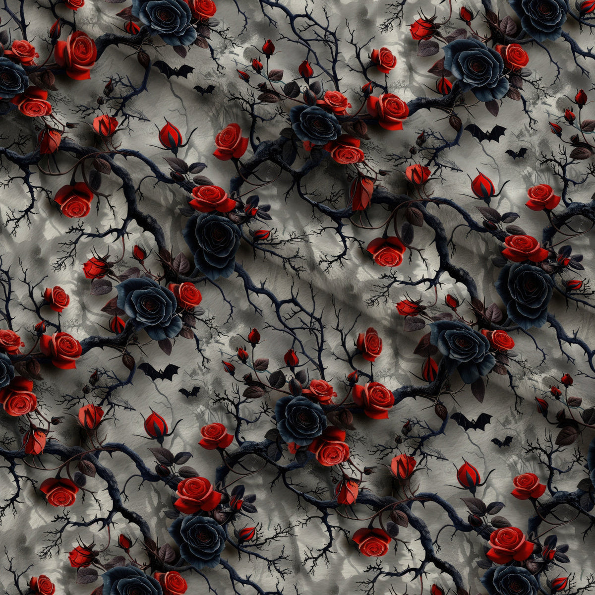 Crimson Thorns Pattern 11 Fleece Fabric — fleece fabric folded close-up preview (mv-fleece-v1:lying)