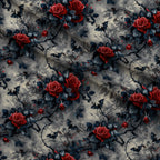 Crimson Thorns Pattern 12 Fleece Fabric — fleece fabric folded close-up preview (mv-fleece-v1:lying)