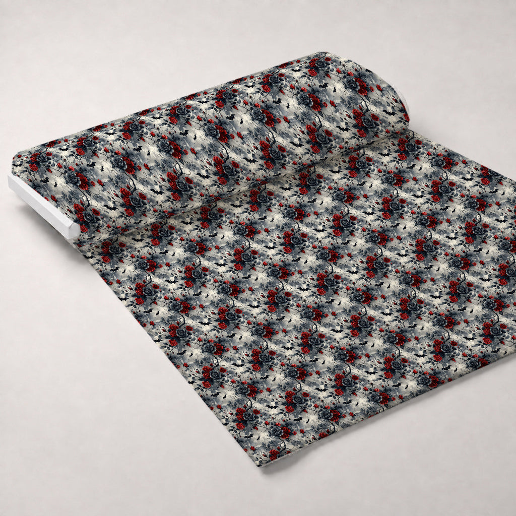 Crimson Thorns Pattern 4 Fleece Fabric — fleece fabric unrolled bolt preview (mv-fleece-v1:bolt)