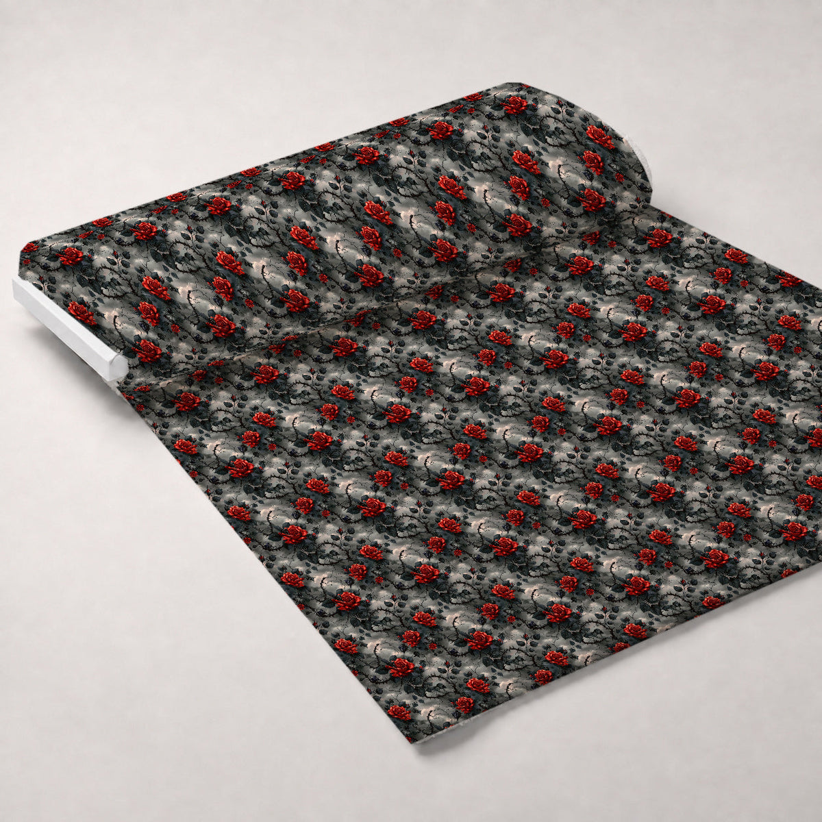 Crimson Thorns Pattern 7 Fleece Fabric — fleece fabric unrolled bolt preview (mv-fleece-v1:bolt)