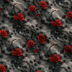 Crimson Thorns Pattern 7 Fleece Fabric — fleece fabric folded close-up preview (mv-fleece-v1:lying)