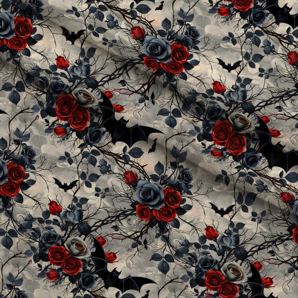 Crimson Thorns Pattern 8 Fleece Fabric — fleece fabric folded close-up preview (mv-fleece-v1:lying)