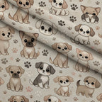 Cubist Canines Pattern 1 Fleece Fabric — fleece fabric folded close-up preview (mv-fleece-v1:lying)