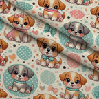Cubist Canines Pattern 11 Fleece Fabric — fleece fabric folded close-up preview (mv-fleece-v1:lying)