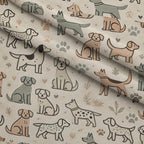 Cubist Canines Pattern 12 Fleece Fabric — fleece fabric folded close-up preview (mv-fleece-v1:lying)