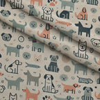 Cubist Canines Pattern 13 Fleece Fabric — fleece fabric folded close-up preview (mv-fleece-v1:lying)