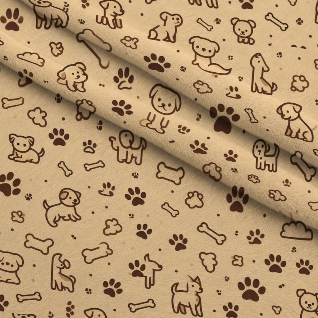 Cubist Canines Pattern 16 Fleece Fabric — fleece fabric folded close-up preview (mv-fleece-v1:lying)