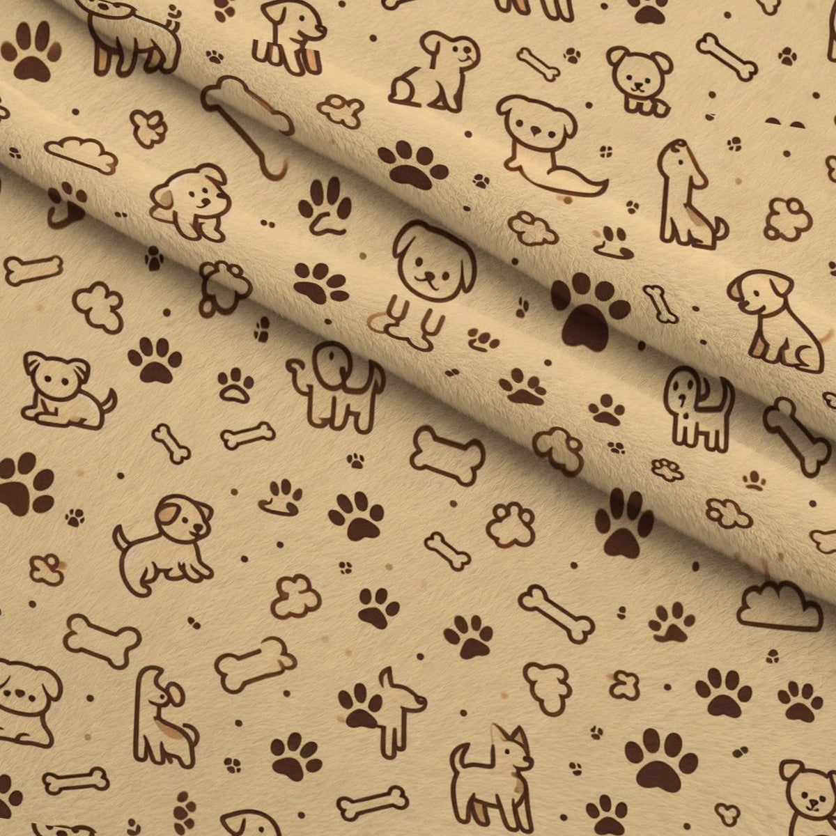Cubist Canines Pattern 16 Fleece Fabric — fleece fabric folded close-up preview (mv-fleece-v1:lying)