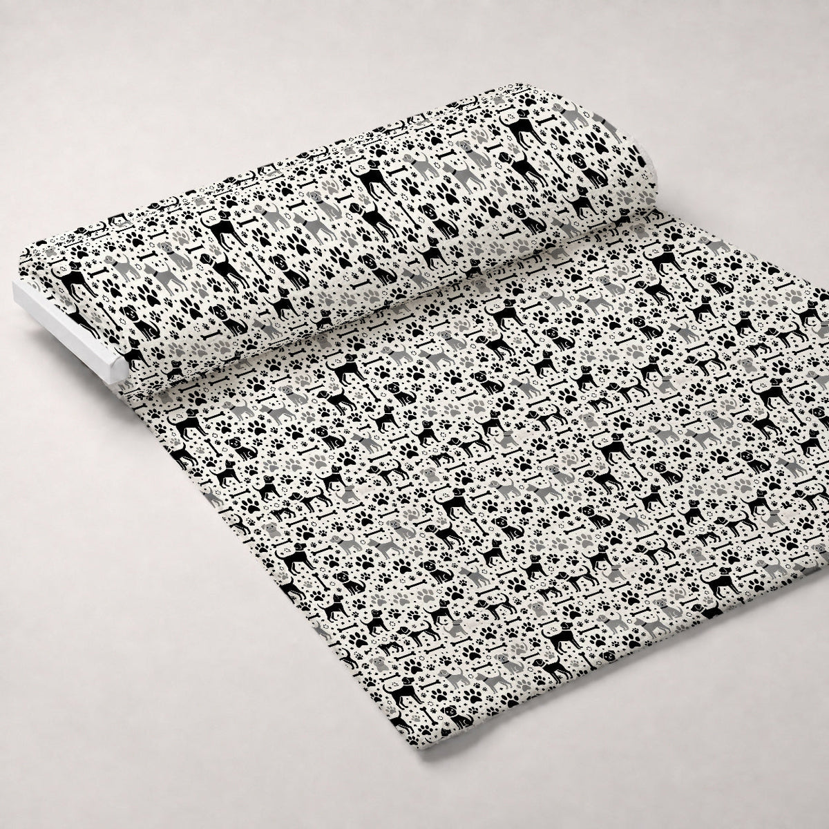 Cubist Canines Pattern 20 Fleece Fabric — fleece fabric unrolled bolt preview (mv-fleece-v1:bolt)