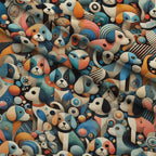 Cubist Canines Pattern 36 Fleece Fabric — fleece fabric folded close-up preview (mv-fleece-v1:lying)