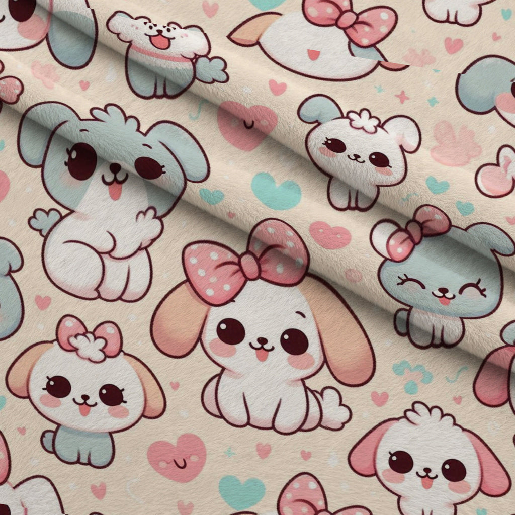 Cubist Canines Pattern 6 Fleece Fabric — fleece fabric folded close-up preview (mv-fleece-v1:lying)
