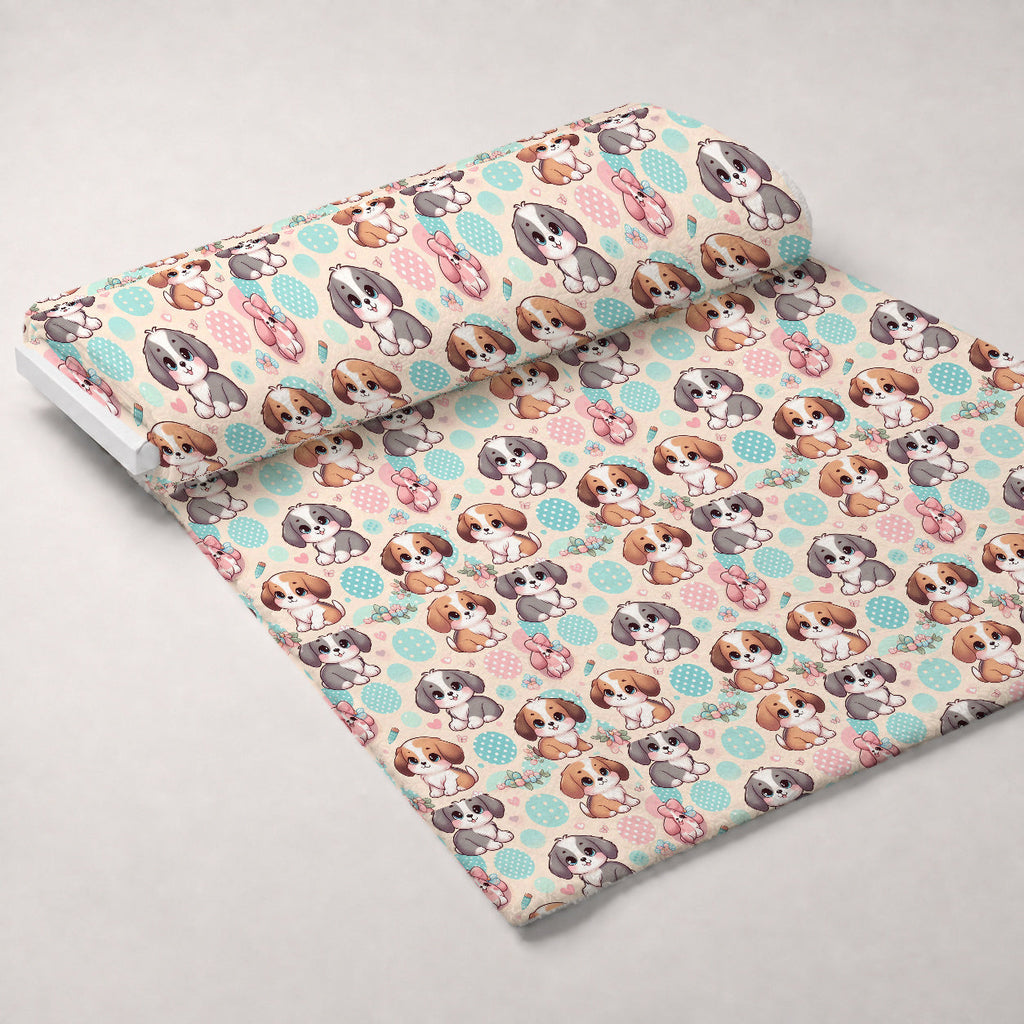 Cubist Canines Pattern 7 Fleece Fabric — fleece fabric unrolled bolt preview (mv-fleece-v1:bolt)