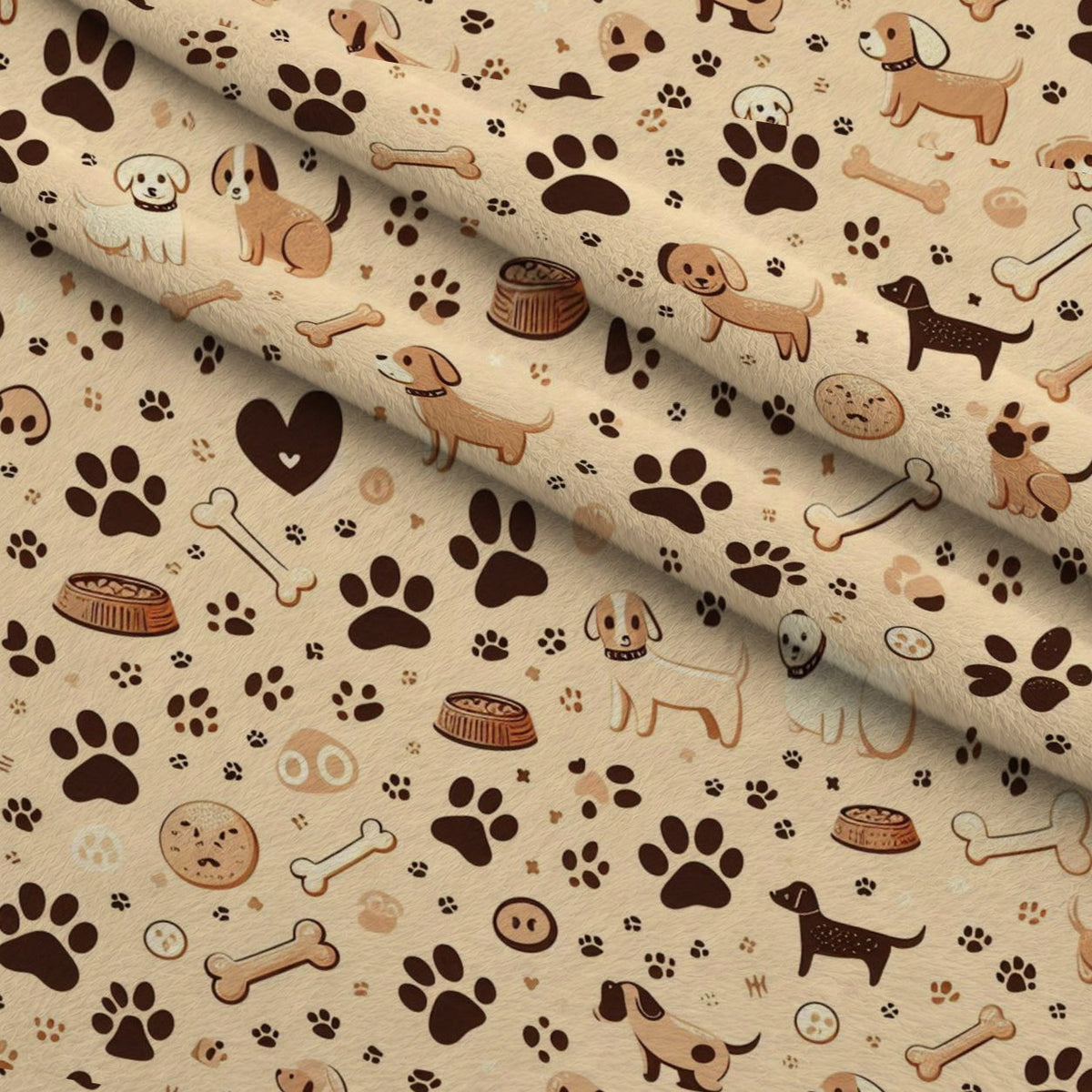 Cubist Canines Pattern 8 Fleece Fabric — fleece fabric folded close-up preview (mv-fleece-v1:lying)