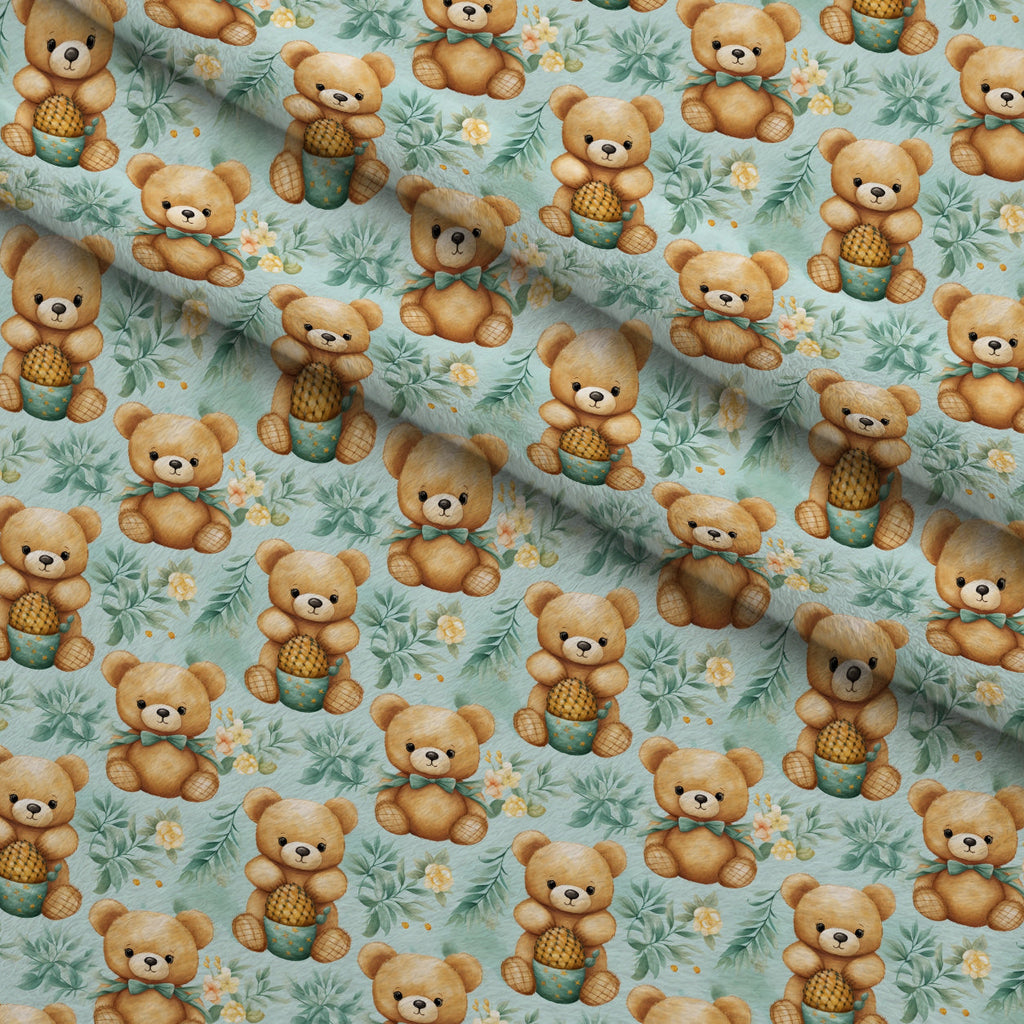 Cuddly Cubs Pattern 10 Fleece Fabric — fleece fabric folded close-up preview (mv-fleece-v1:lying)
