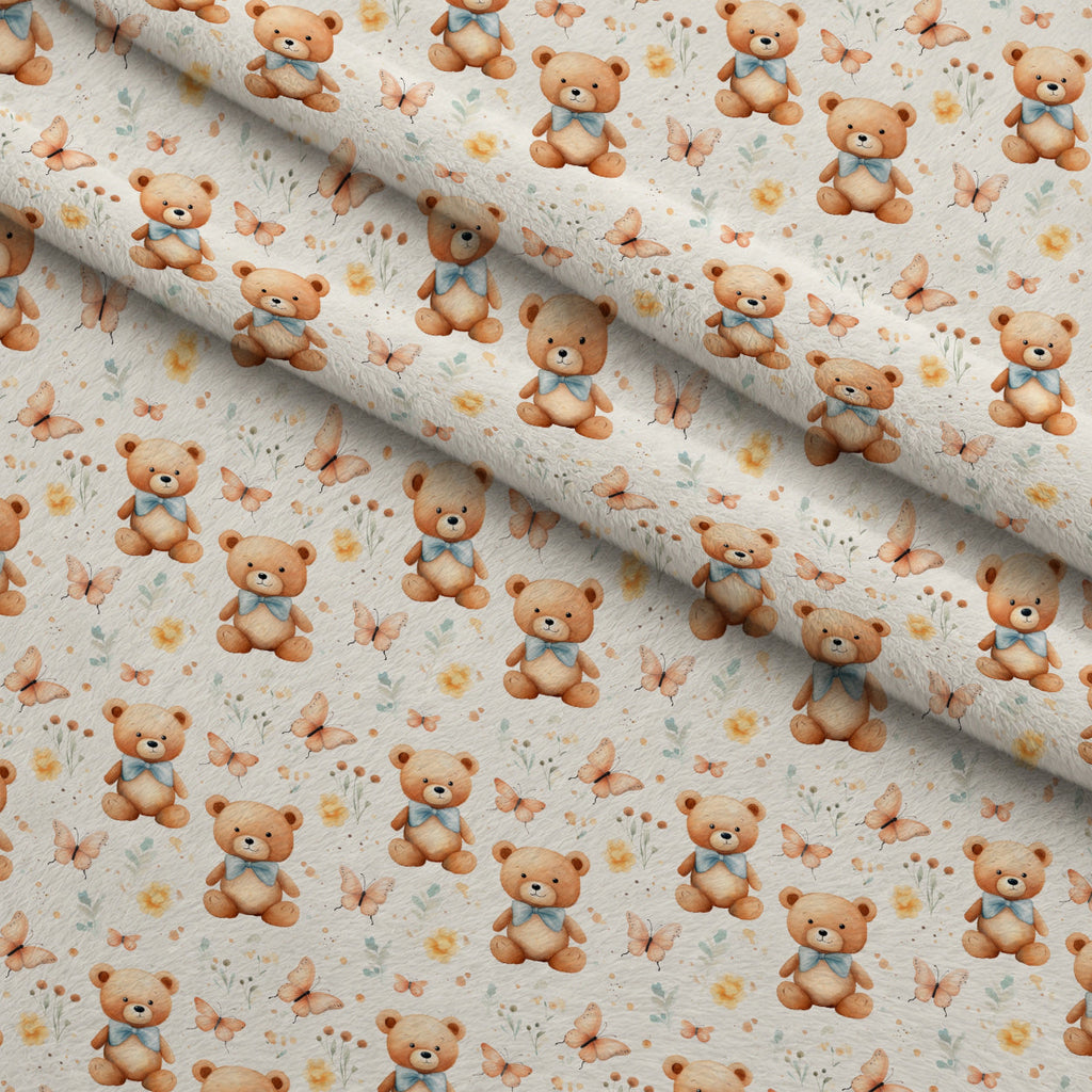 Cuddly Cubs Pattern 4 Fleece Fabric — fleece fabric folded close-up preview (mv-fleece-v1:lying)