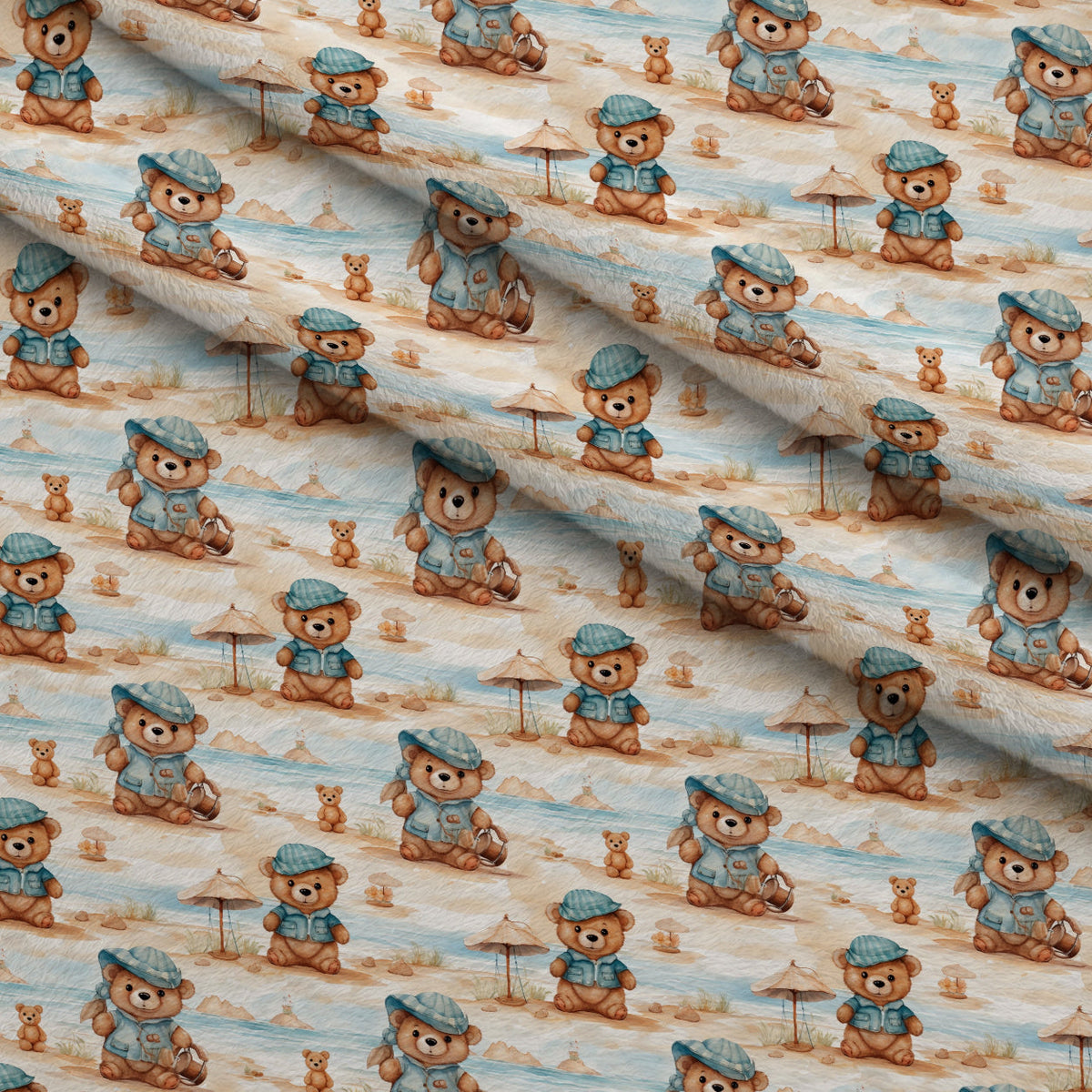 Cuddly Cubs Pattern 5 Fleece Fabric — fleece fabric folded close-up preview (mv-fleece-v1:lying)