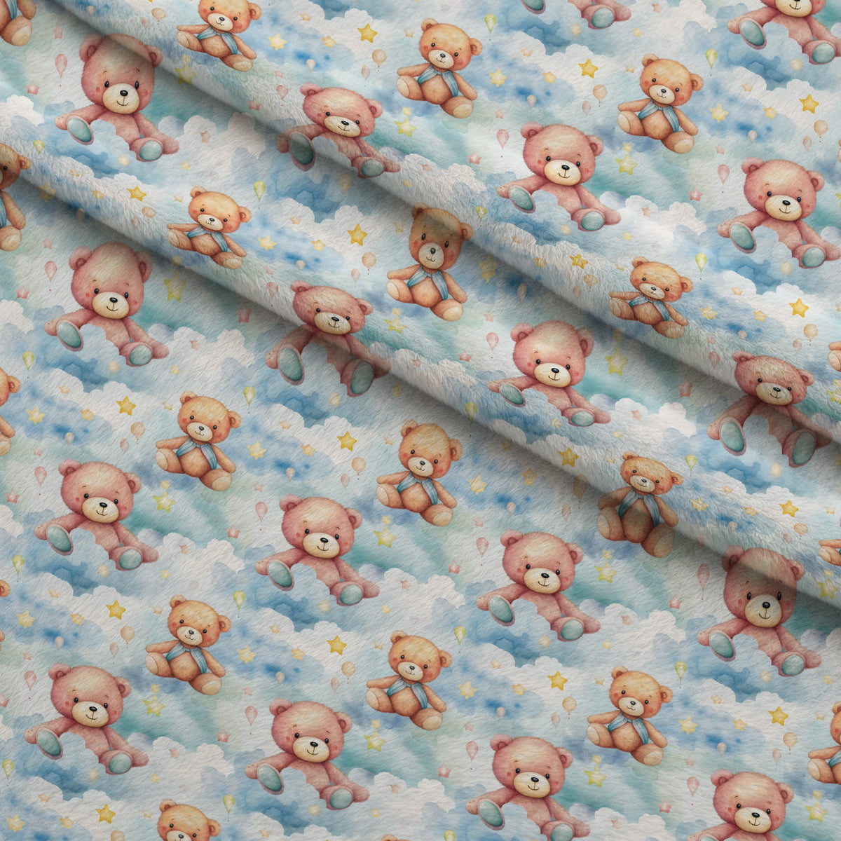 Cuddly Cubs Pattern 6 Fleece Fabric — fleece fabric folded close-up preview (mv-fleece-v1:lying)