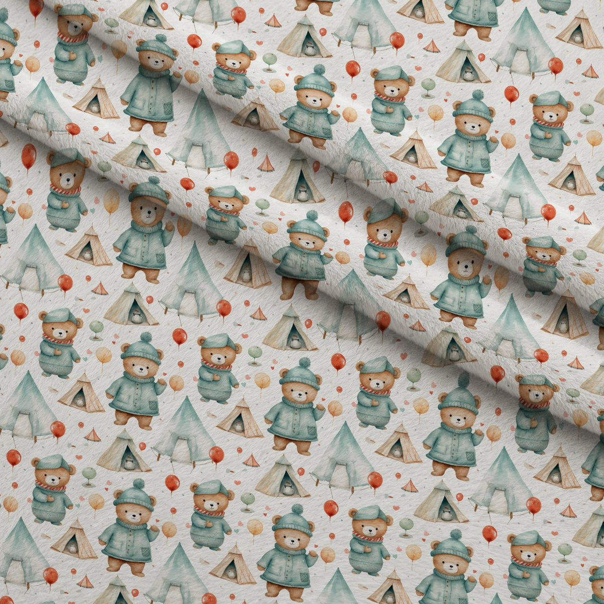 Cuddly Cubs Pattern 7 Fleece Fabric — fleece fabric folded close-up preview (mv-fleece-v1:lying)